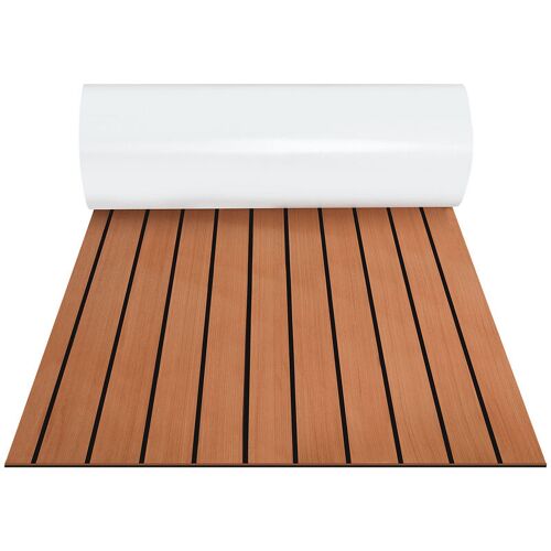 SWANEW Bodenbelag Matte Deck Teppich Antirutschmatte Teak eva Schaum Braun 240x60cm – Braun – Swanew