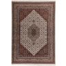 Orientteppich THEKO "Benares Bidjar" Teppiche Gr. B/L: 70 cm x 140 cm, 12 mm, 1 St., braun (creme, braun) Fransenteppich Orientalische Muster reine Wolle, handgeknüpft, mit Fransen