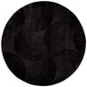 Teppich CARPET CITY "Friseé-Teppich FANCY 647" Teppiche Gr. Ø 200 cm, 12 mm, 1 St., schwarz Esszimmerteppiche Kurzflor,3D-Optik,Kreisförmiges Muster, Wohnzimmer,Schlafzimmer