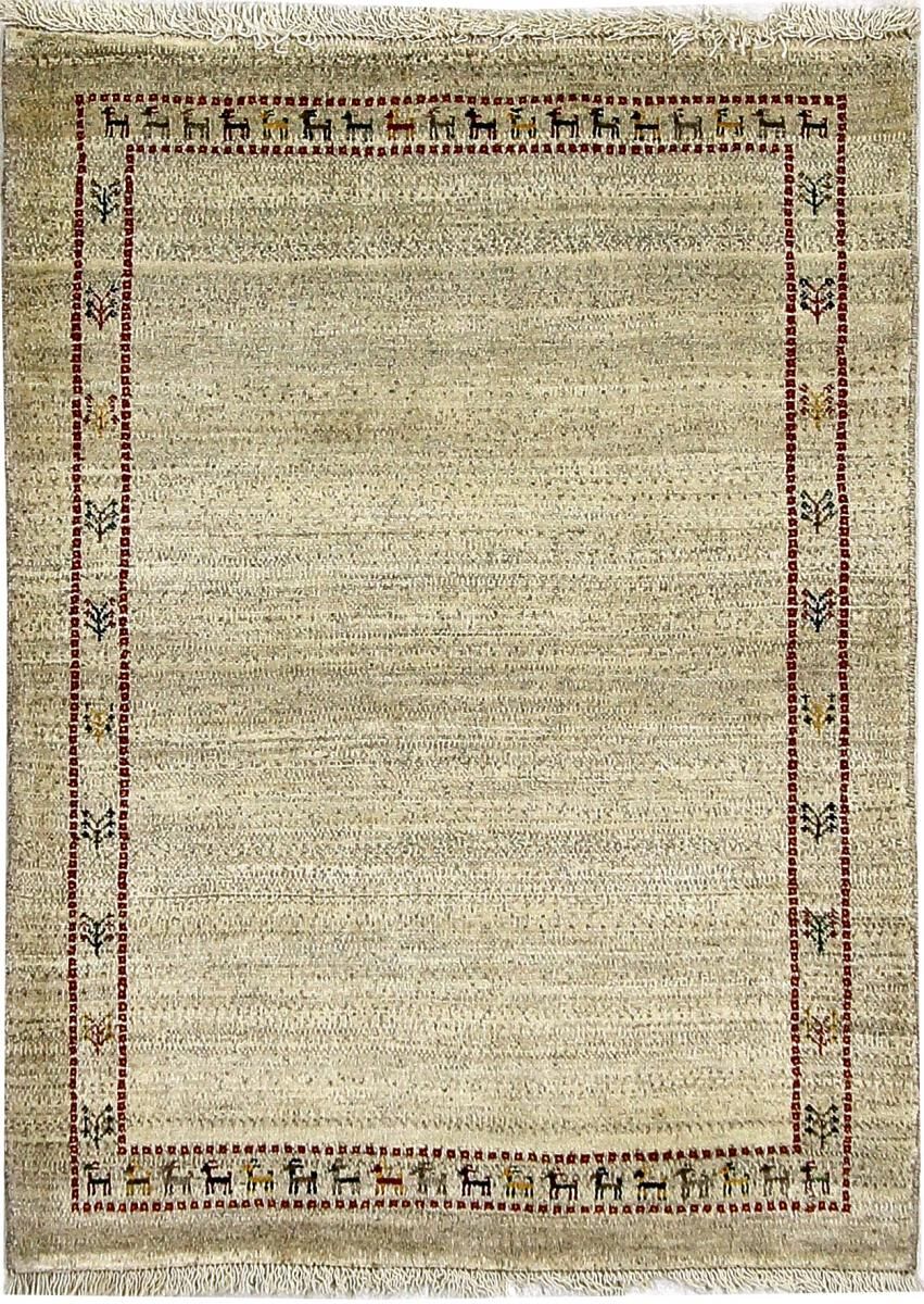 Nain Trading Handgeknüpfter Teppich Perser Gabbeh Loribaft 116x86 Beige (Wolle, Persien/Iran)