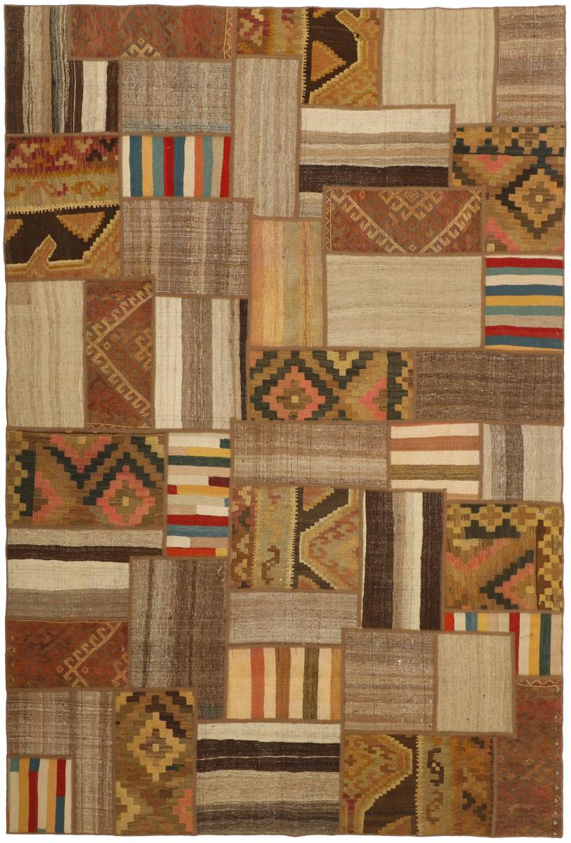 Nain Trading Kelim Patchwork 301x201 Beige/Braun (Wolle, Persien/Iran, Handgewebt)