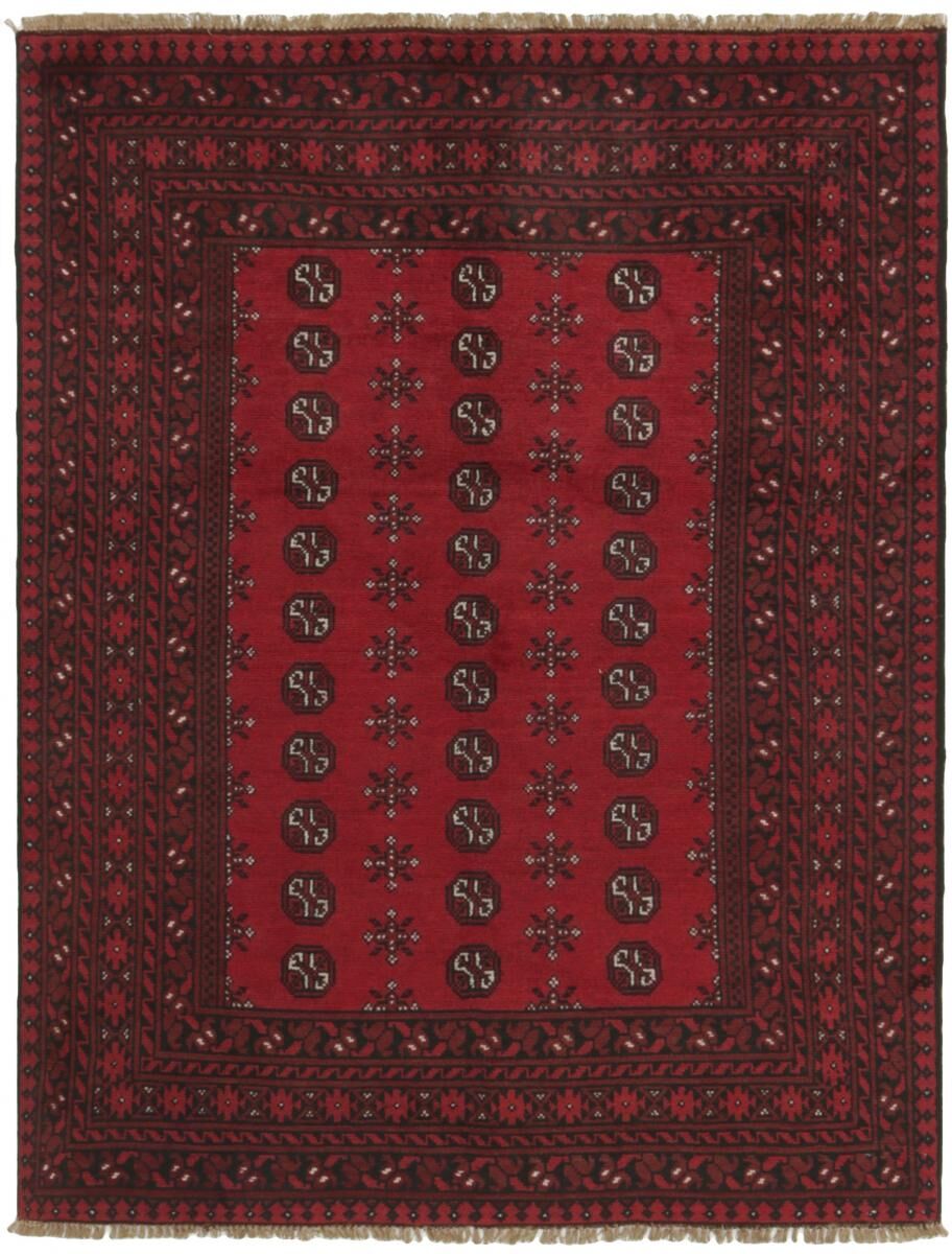 Nain Trading Orientteppich Afghan Akhche 192x149 Dunkelbraun/Rost (Afghanistan, Handgeknüpft, Wolle)