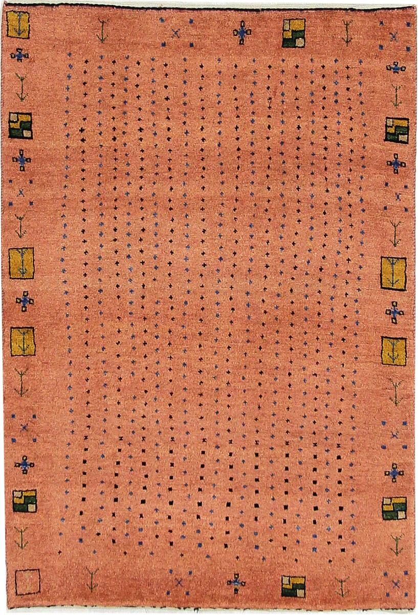 Nain Trading Handgeknüpfter Teppich Perser Gabbeh Loribaft 116x79 Läufer Orange (Wolle, Persien/Iran)