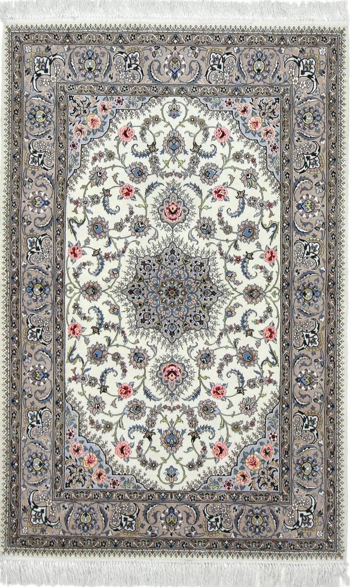 Nain Trading Orientalischer Isfahan Teppich 165x105 Dunkelgrau/Beige (Persien/Iran, Wolle mit Seide, Handgeknüpft)