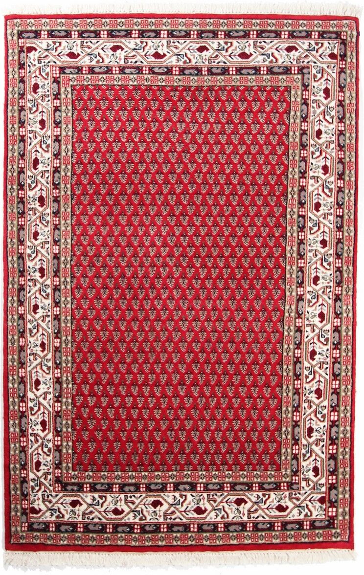 Nain Trading Indo Sarough Mir 180x120 Beige/Rot (Wolle, Indien, Handgeknüpft)