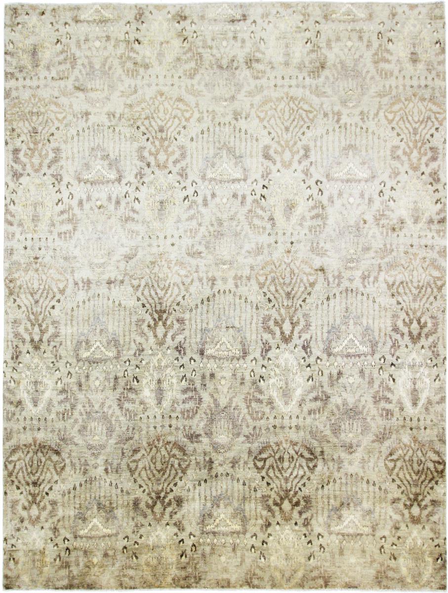 Nain Trading Echter Teppich Sadraa 364x273 Grau/Beige (Wolle mit Seide, Indien, Handgeknüpft)
