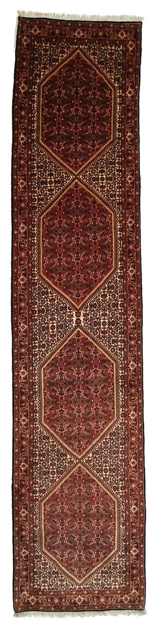 Nain Trading Perserteppich Bidjar Tekab 378x80 Läufer Rost/Lila (Handgeknüpft, Persien/Iran, Wolle)