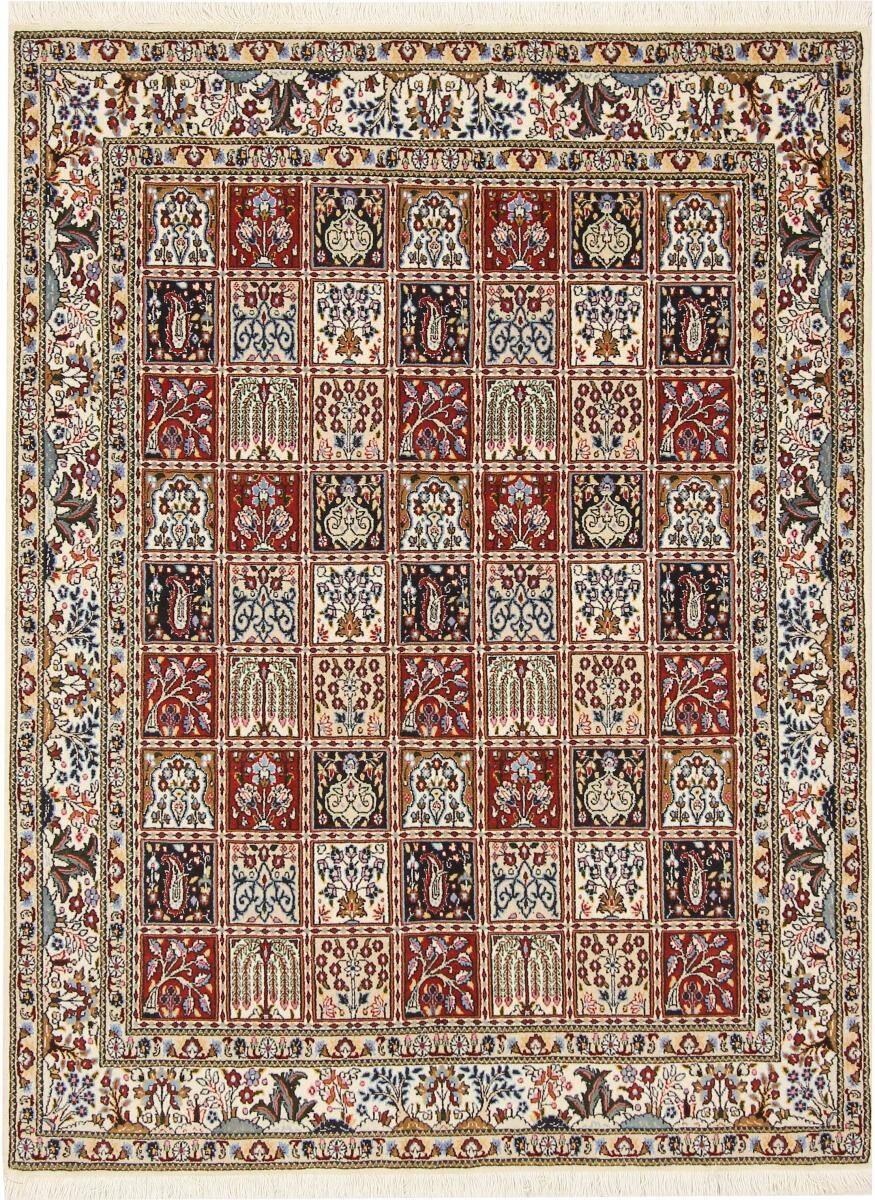 Nain Trading Moud 197x149 Grau/Dunkelbraun (Wolle mit Seide, Persien/Iran, Handgeknüpft)