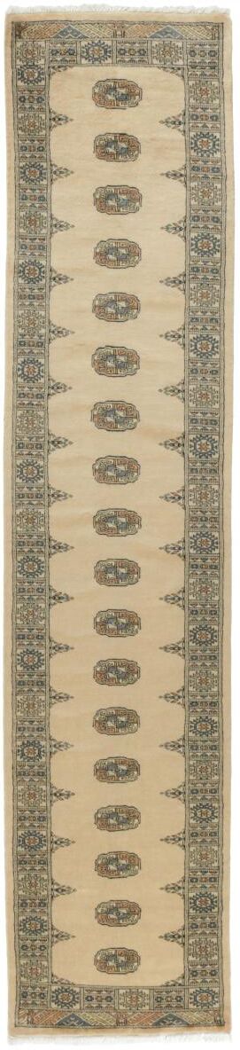 Nain Trading Orientteppich Pakistan Buchara 3ply 359x76 Läufer Beige/Dunkelbraun (Pakistan, Handgeknüpft, Wolle)