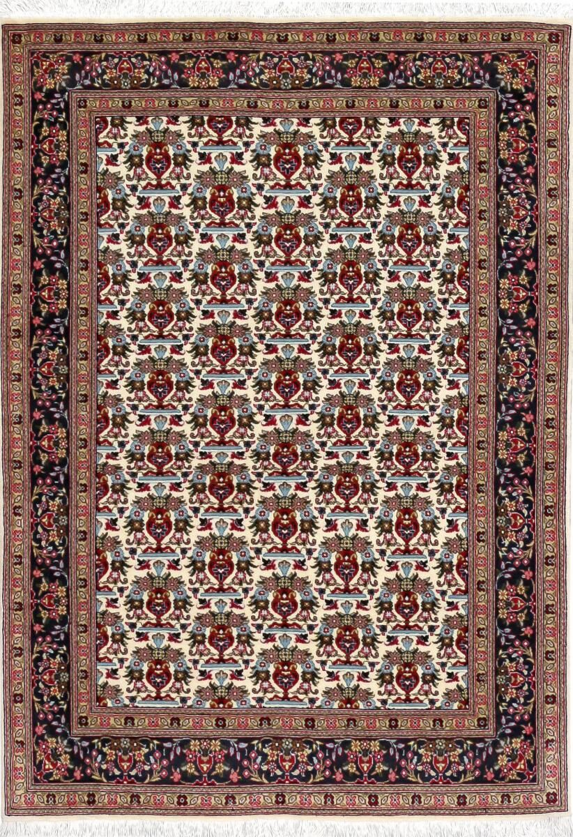 Nain Trading Handgeknüpfter Teppich Täbriz 50Raj 148x103 Dunkelbraun/Lila (Wolle mit Seide, Persien/Iran)