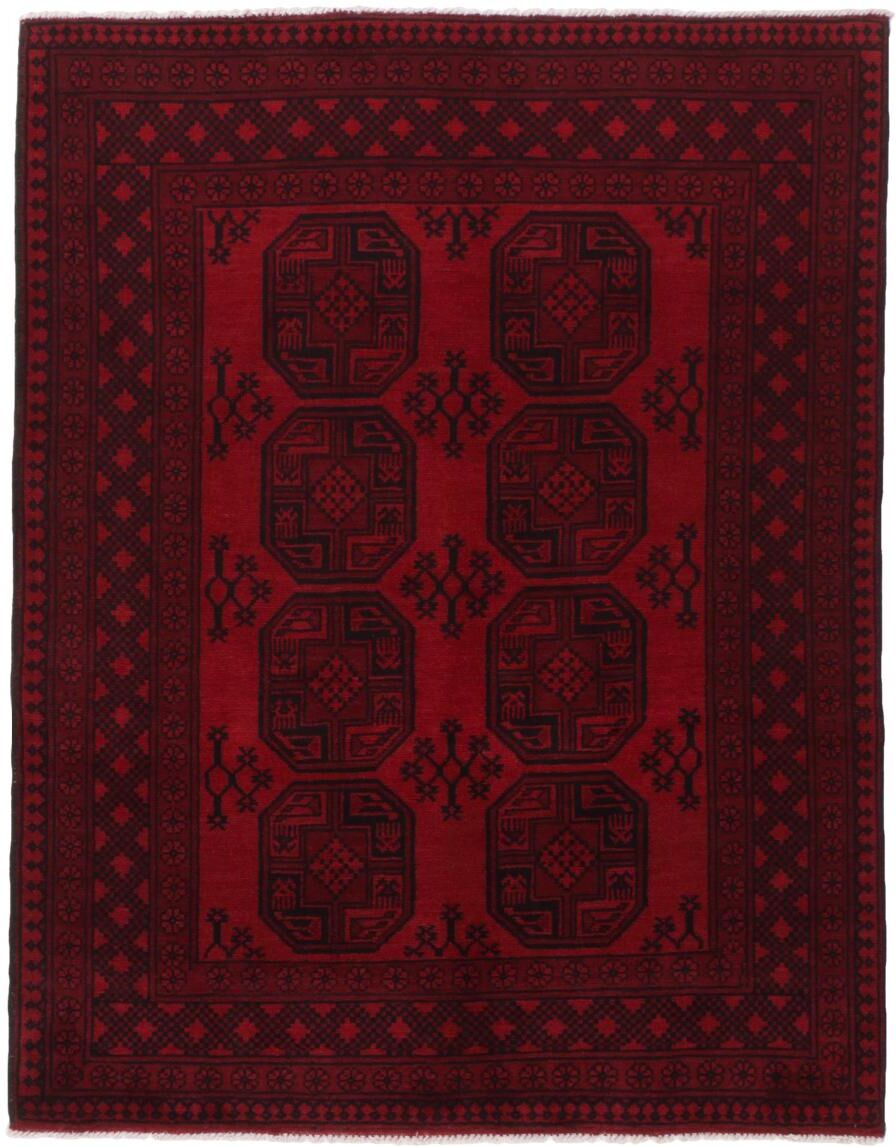 Nain Trading Afghna Akhche 193x150 Dunkelbraun/Dunkelrot (Wolle, Afghanistan, Handgeknüpft)