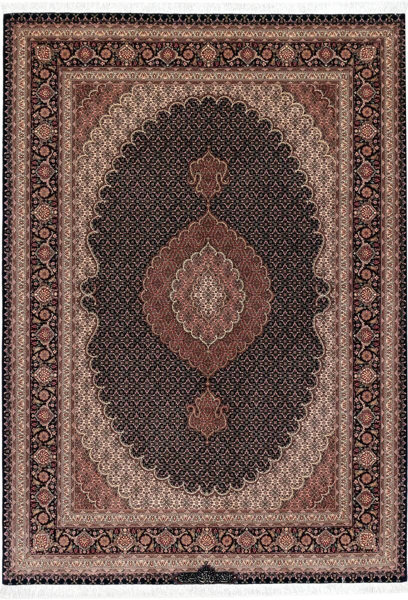 Nain Trading Orientalischer Täbriz Mahi Super Teppich 215x149 Dunkelgrau/Lila (Persien/Iran, Wolle mit Seide, Handgeknüpft)