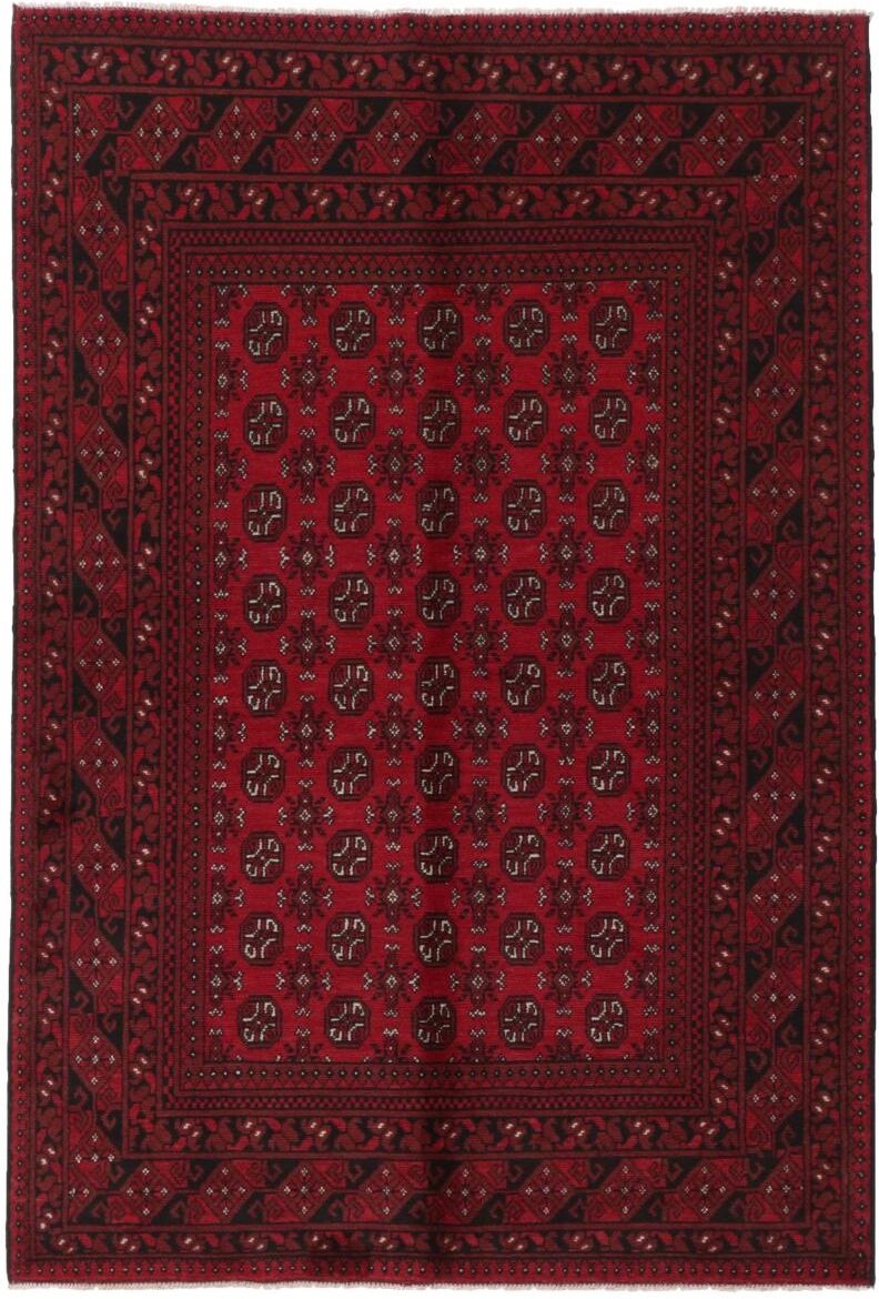 Nain Trading Orientalischer Afghna Akhche Teppich 238x161 Dunkelbraun/Dunkelrot (Afghanistan, Wolle, Handgeknüpft)