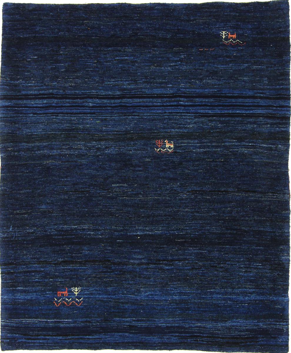 Nain Trading Orientalischer Perser Gabbeh Loribaft Teppich 144x118 Dunkelgrau/Dunkelblau (Persien/Iran, Wolle, Handgeknüpft)