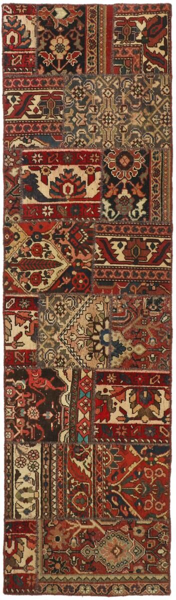 Nain Trading Patchwork Malayer 256x71 Läufer Dunkelgrau/Braun (Wolle, Persien/Iran, Handgeknüpft)