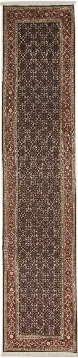 Nain Trading Persischer Täbriz Mahi Teppich 345x69 Läufer Dunkelbraun (Wolle, Persien/Iran, Handgeknüpft)