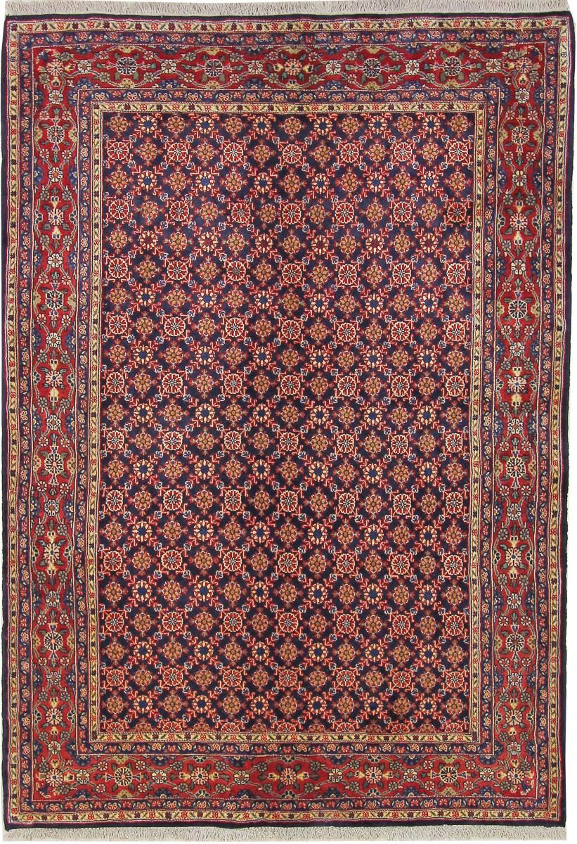 Nain Trading Orientalischer Hamadan Teppich 200x142 Rot/Rost (Persien/Iran, Wolle, Handgeknüpft)