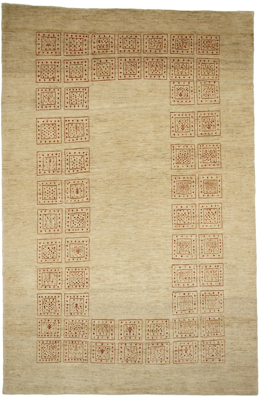 Nain Trading Handgeknüpfter Teppich Perser Gabbeh Loribaft 302x199 Beige/Dunkelbraun (Wolle, Persien/Iran)