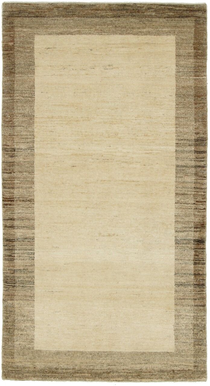 Nain Trading Handgeknüpfter Teppich Perser Gabbeh Loribaft 154x83 Läufer Beige/Dunkelbraun (Wolle, Persien/Iran)