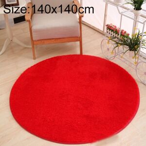 Shoppo Marte KSolid Round Carpet Soft Fleece Mat Anti-Slip Area Rug Kids Bedroom Door Mats, Size:Diameter: 140cm(Red)