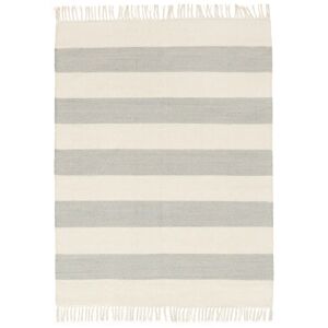 RugVista Cotton stripe Tæppe - Grå / Råhvid 100x160