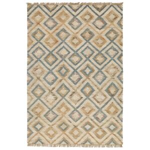 RugVista Patagonia Jute Tæppe - Crème beige / Blå 200x300