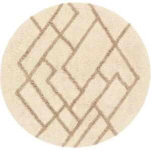 RugVista Riviera bademåtte - Beige / Naturhvid  Ø 90