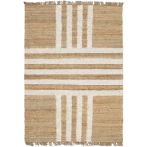 RugVista Solista Flag jute Tæppe - Beige / Naturhvid 100x160