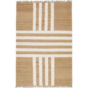 RugVista Solista Flag jute Tæppe - Beige / Naturhvid 200x300