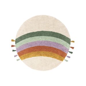 RugVista Rainbow Tæppe - Råhvid / Multicolor  Ø 150