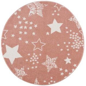 Carpet City Børnetæppe Stars Anime 9387 Pink 120x120 Cm Rund