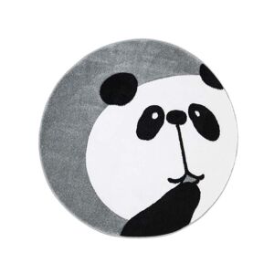 Carpet City Børnetæppe Panda Bueno 1389 Grå 120x120 Cm Rund