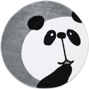 Carpet City Børnetæppe Panda Bueno 1389 Grå 120x120 Cm Rund