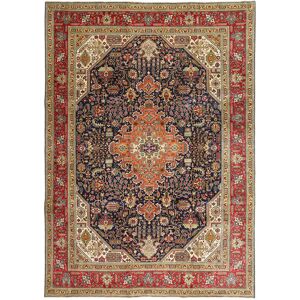 Håndknyttet. Oprindelse: Persia / Iran 245X348 Tabriz Patina Tæppe Ægte Orientalsk Håndknyttet Brun/Beige (Uld, Persien/Iran)