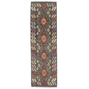 Håndknyttet. Oprindelse: Afghanistan Orientalsk Kelim Afghan Old Style Tæppe 60X197 Tæppeløber Brun/Sort (Uld, Afghanistan)