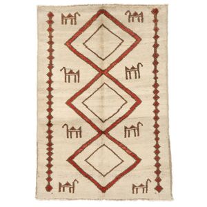 Håndknyttet. Oprindelse: Afghanistan Moroccan Berber - Afghanistan 83X124 Uldtæppe Beige/Orange Lille Tæppe