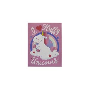 Associated Weavers Minions I Love Fluffy Unicorns De Luxe gulvtæppe til børn 95x125