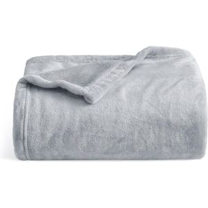 Fleece tæppe plader - lys grå letvægts tæpper fo