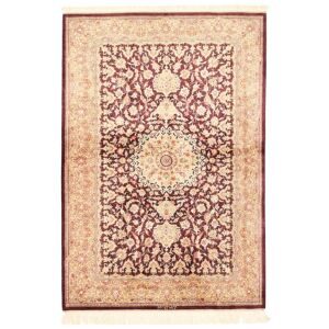 Håndknyttet. Oprindelse: Persia / Iran Ghom silke Tæppe 100x143