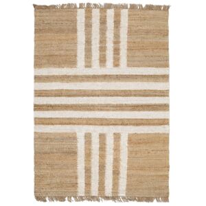 RugVista Solista Flag jute Tæppe - Beige / Naturhvid 140x200