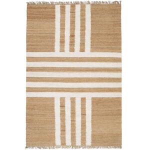 RugVista Solista Flag jute Tæppe - Beige / Naturhvid 250x350