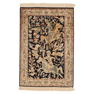 Håndknyttet. Oprindelse: India Kashmir pure silke 24 / 24 Quality Tæppe 64x94