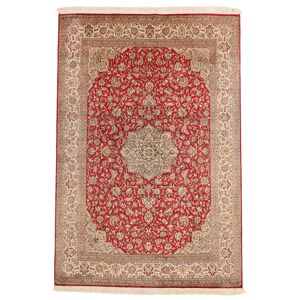 Håndknyttet. Oprindelse: India Kashmir pure silke 24 / 24 Quality Tæppe 126x187