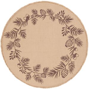 RugVista Pine Garland Tæppe - Beige / Brun  Ø 120