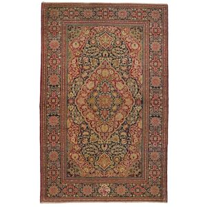 Håndknyttet. Oprindelse: Persia / Iran Isfahan silke trend Tæppe 140x220