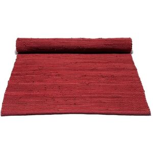 Rug Solid Cotton Rug 65x135 cm - Rosewood Red OUTLET