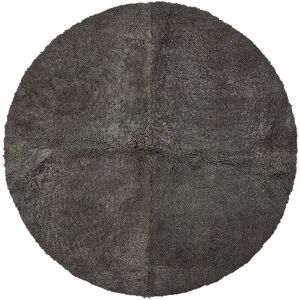 Natures Collection Design Rug of Premium Quality Sheepskin Round Short Wool Curly Ø140 cm - Graphite