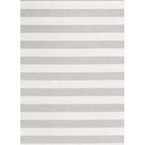 Woodnotes Big Stripe Carpet Sewn Edges 80x200 cm - Stone/White