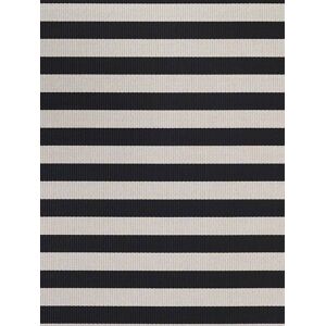 Woodnotes Big Stripe Carpet Sewn Edges 80x200 cm - Black/Stone