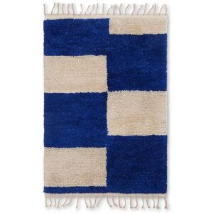 Ferm Living Mara Knotted Rug S 80x120 cm - Bright Blue/Off-White